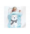 3-D Designer Knitted Blanket - Blue White – Bear Dear
